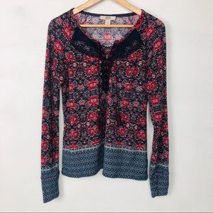 Vintage America Louise Long Sleeve Knit Blouse